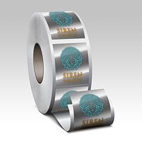 Bright Silver Metallic Roll Label