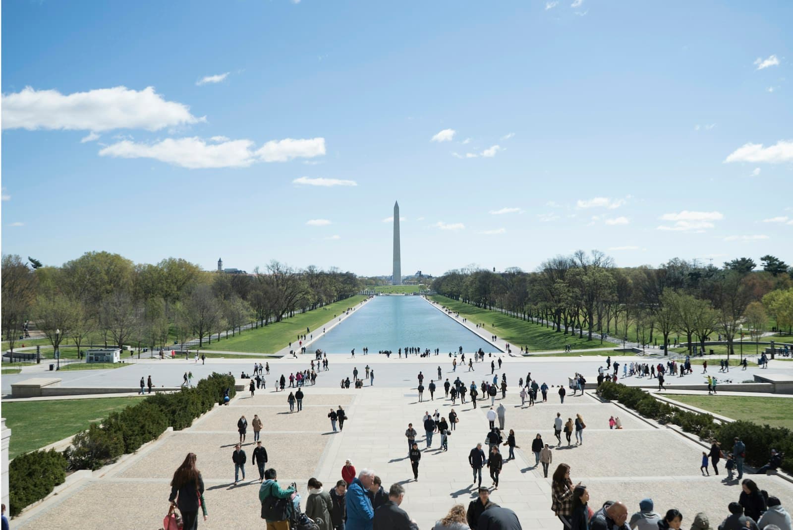 The National Mall and Reflecting Pool looking toward the Washington Monument, Washington, DC