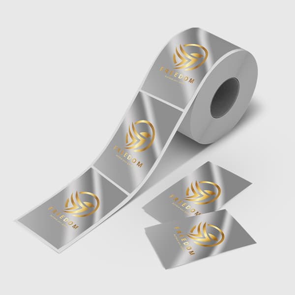 Bright Silver Metallic Roll Label
