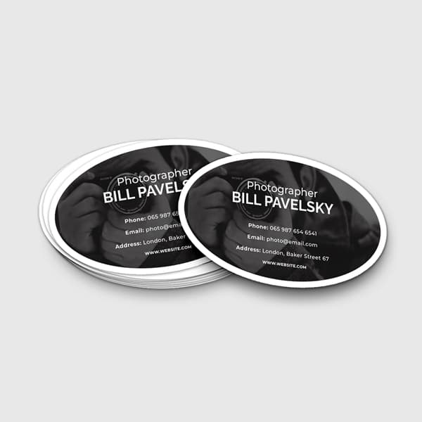 16PT Oval Business Cards